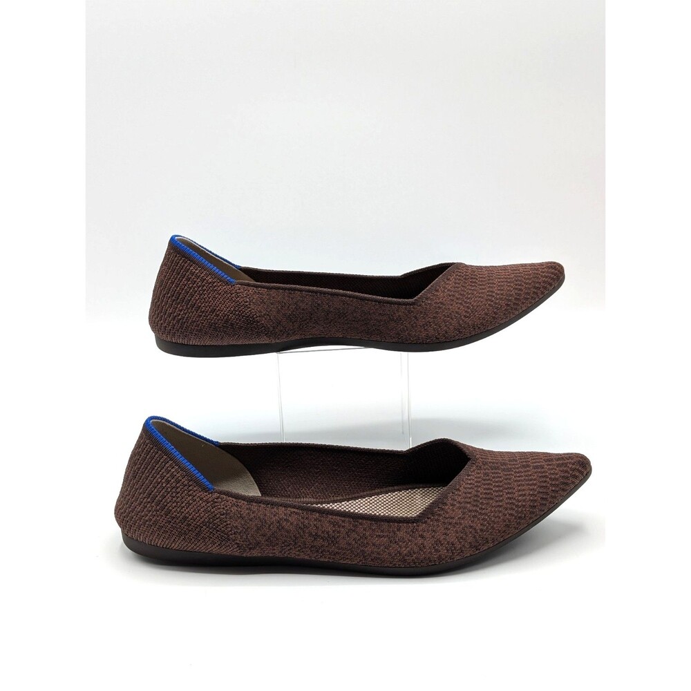 Rothy’s Shoes The Point Women 7.5 Brown Knit Pointed Toe Ballet Flats